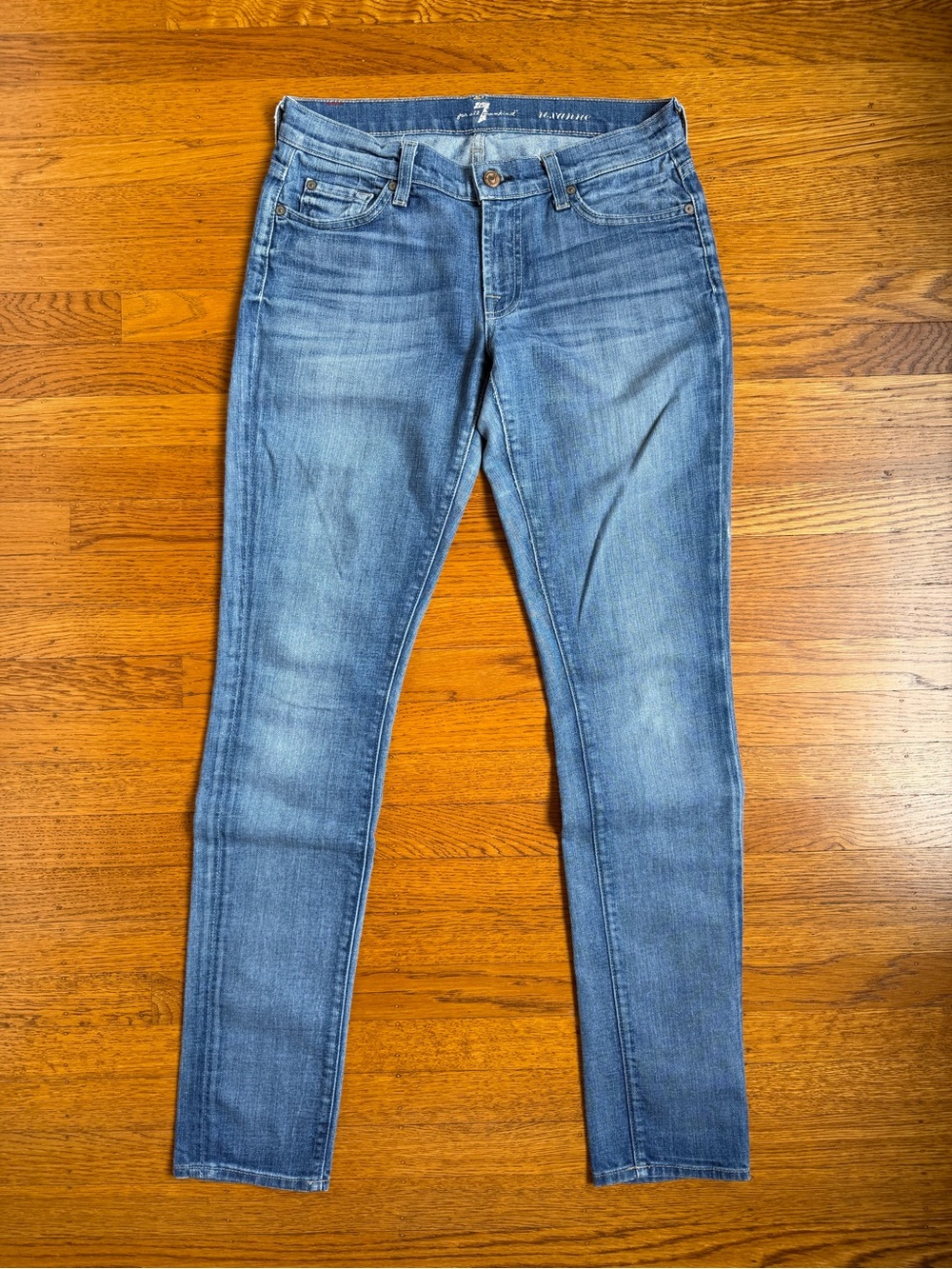 7 For All Mankind Light Blue Straight-Leg Women's Jeans